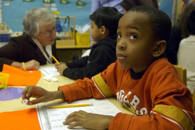 First-grade students in PS84 in New York City