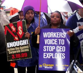 Protesting outrageous bonuses for AIG employees