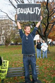 Demonstrating for LGBT rights