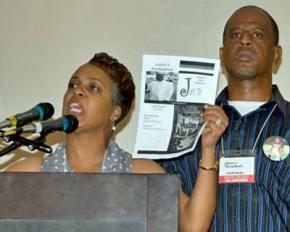 Jeralynn and Adam Blueford speak out at Socialism 2012 for their son, who was killed by Oakland police